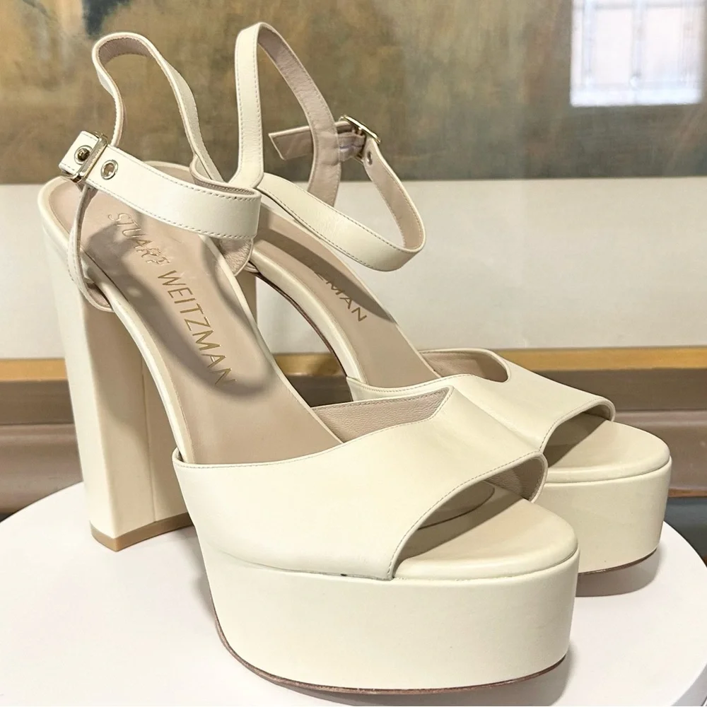 🌹STUART WEITZMAN🌹 Ryder Ankle-Buckle Platform Sandals Size: 11.5 - Picture 5 of 16